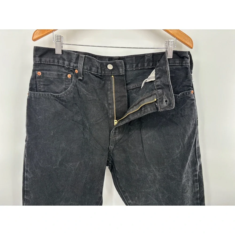 Levis 517 Mens 36x32 Bootcut Jeans  Black Faded Modified Hem Y2K Style Denim